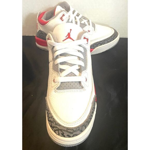 Jordan 3 Retro Fire Red 2022 SZ 3Y(GS) DM0967-160 White Cement GreyBlac Sneakers - Picture 7 of 11